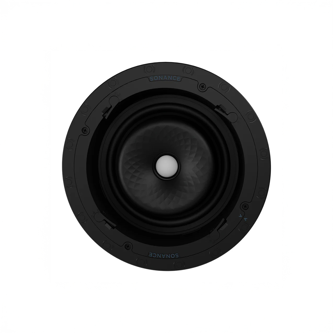 Black round ceiling speaker with center cone