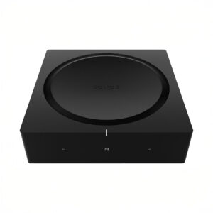 Black wireless audio amplifier front view