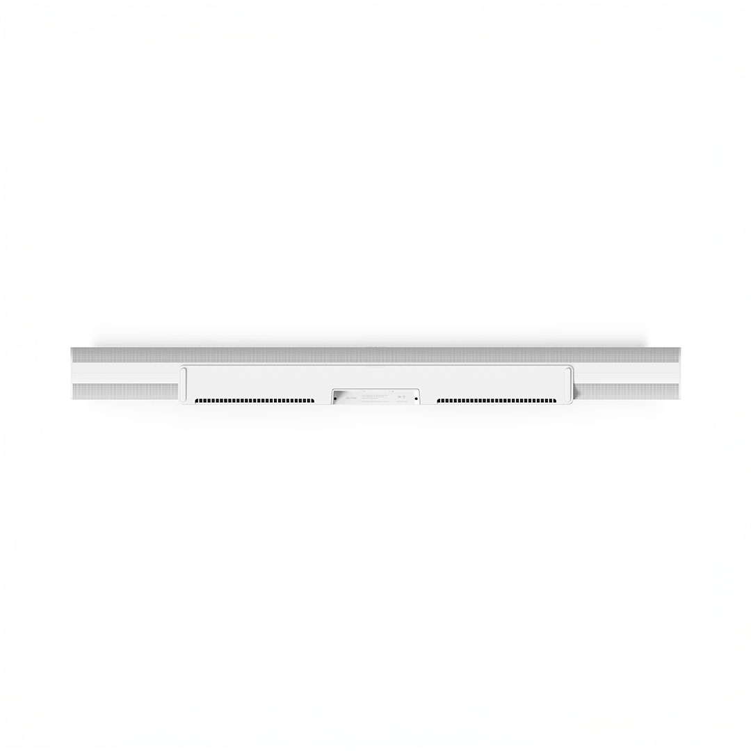 Wall-mounted white soundbar