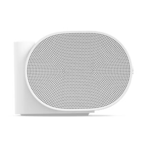 White modern air purifier with oval grille design.