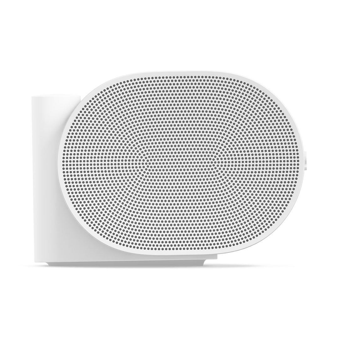 White modern air purifier with oval grille design.
