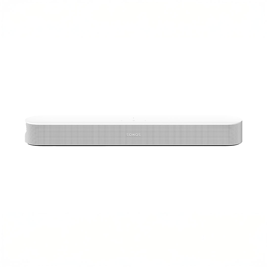 White soundbar on a white background