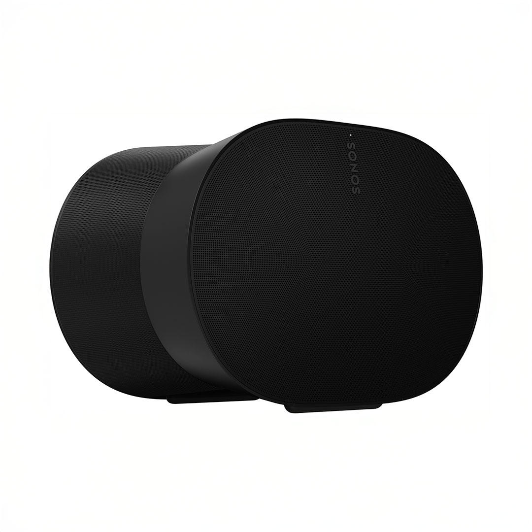 Black wireless speaker with modern design