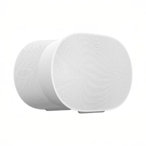 White Sonos wireless speaker with modern design