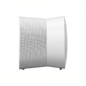 Side view of modern white speaker