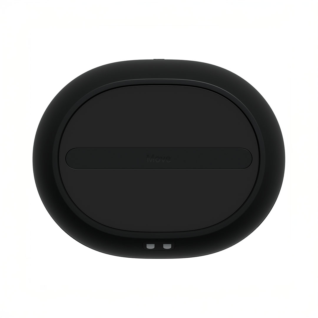 Black oval wireless charger top view