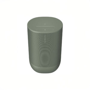 Green wireless smart speaker with touch controls
