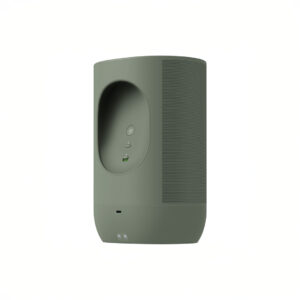 Green wireless smart speaker with buttons