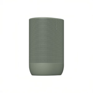 Sleek green smart speaker with perforated design