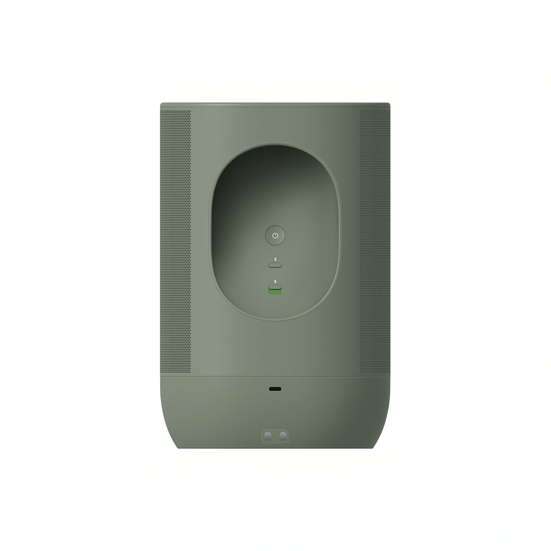 Front view of green wireless speaker