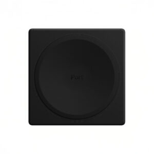 Black induction cooker top view with port