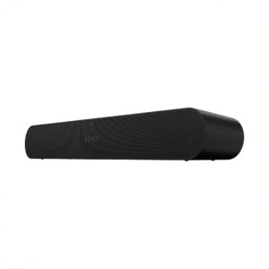 Black soundbar with Sonos logo