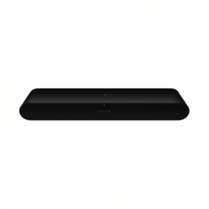 Black Sonos soundbar on white background