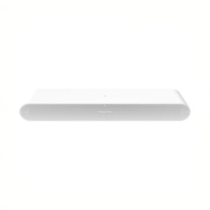 White soundbar speaker on white background