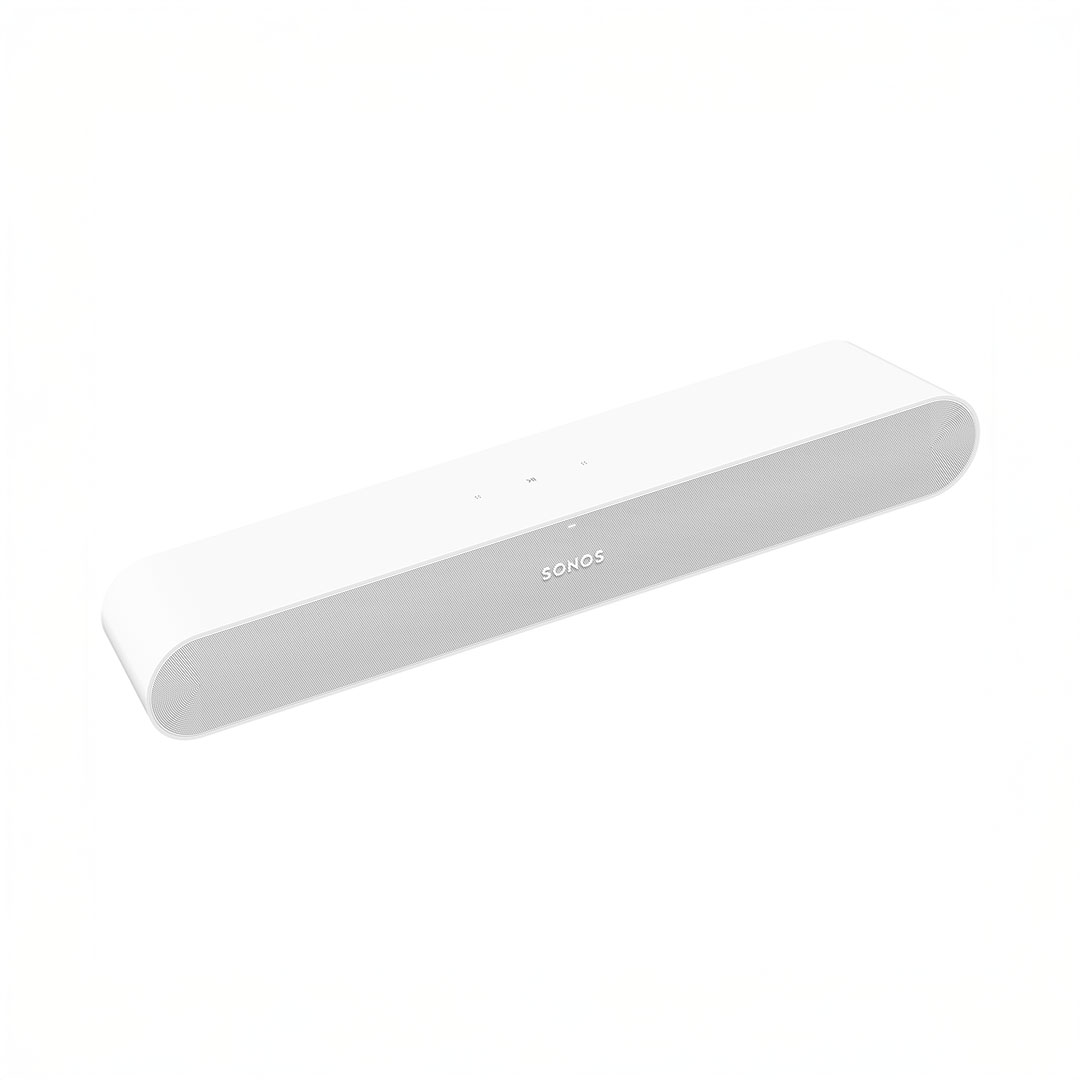 White soundbar on white background