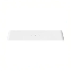Sleek white soundbar with minimalist design
