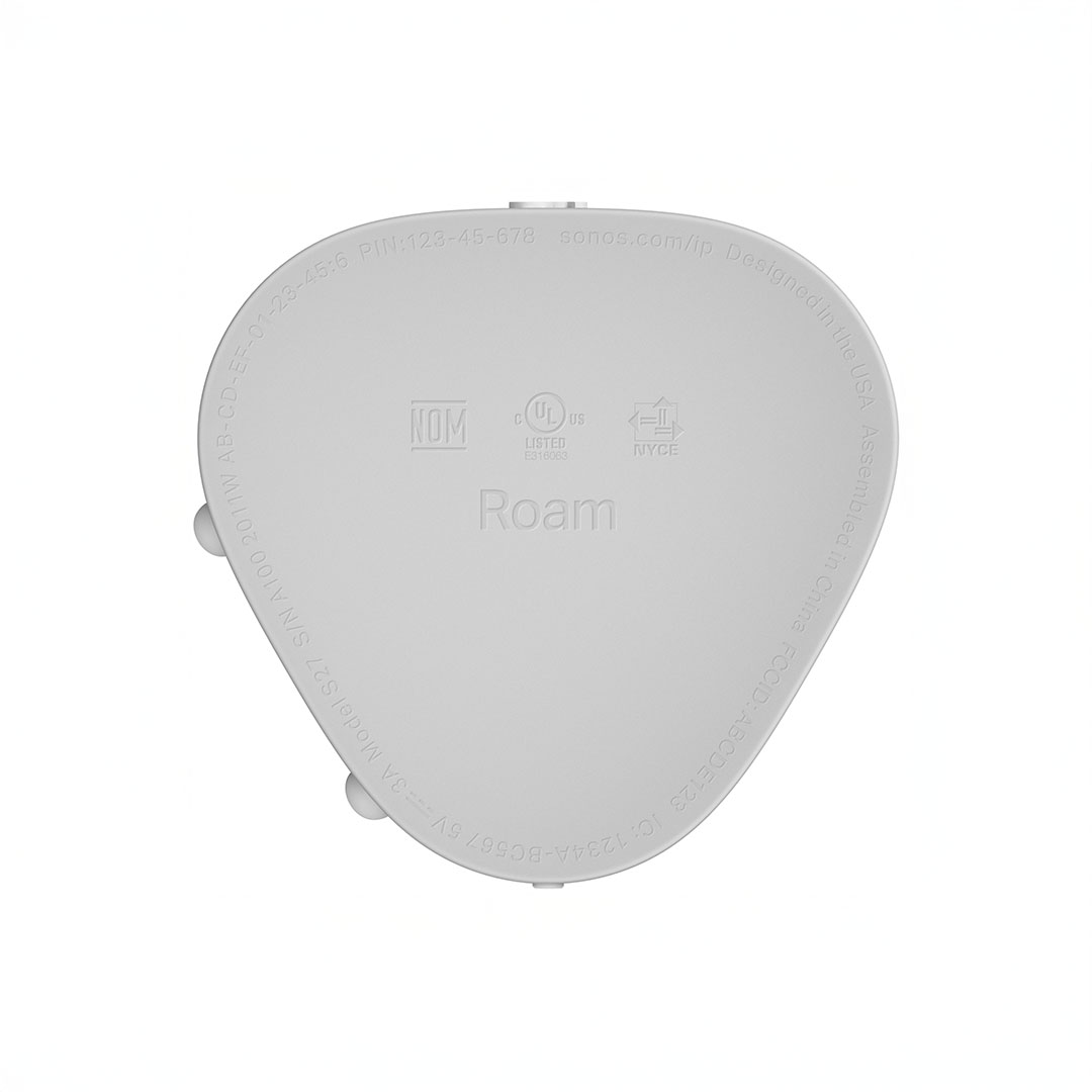 Bottom view of Sonos Roam speaker.