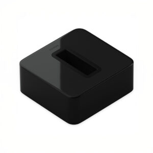 Black subwoofer speaker with sleek design