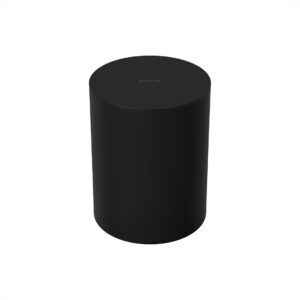 Black cylindrical wireless speaker
