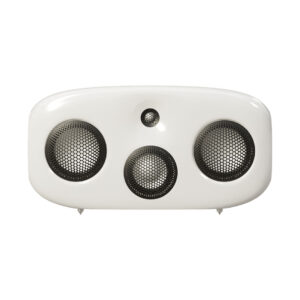 Vintage white speaker with three black grills