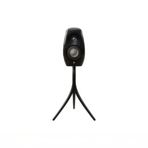 Modern speaker on stylish tripod stand
