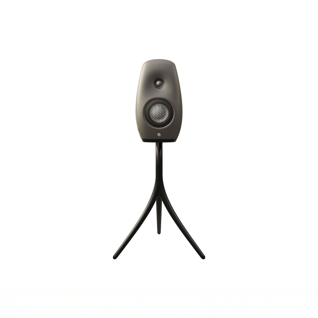Modern speaker on tripod stand