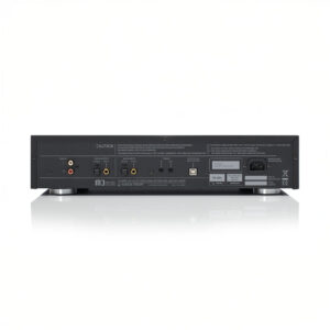 Back view of audio CD player with input ports.