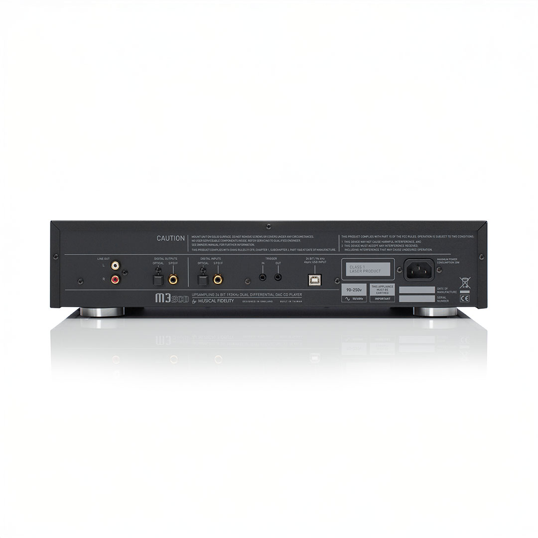 Back view of M3scd CD player connections.