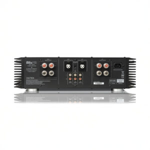 Back view of audio amplifier with connectors