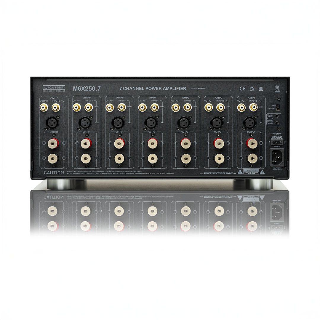 7-channel power amplifier rear view