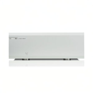 Musical Fidelity amplifier silver front view