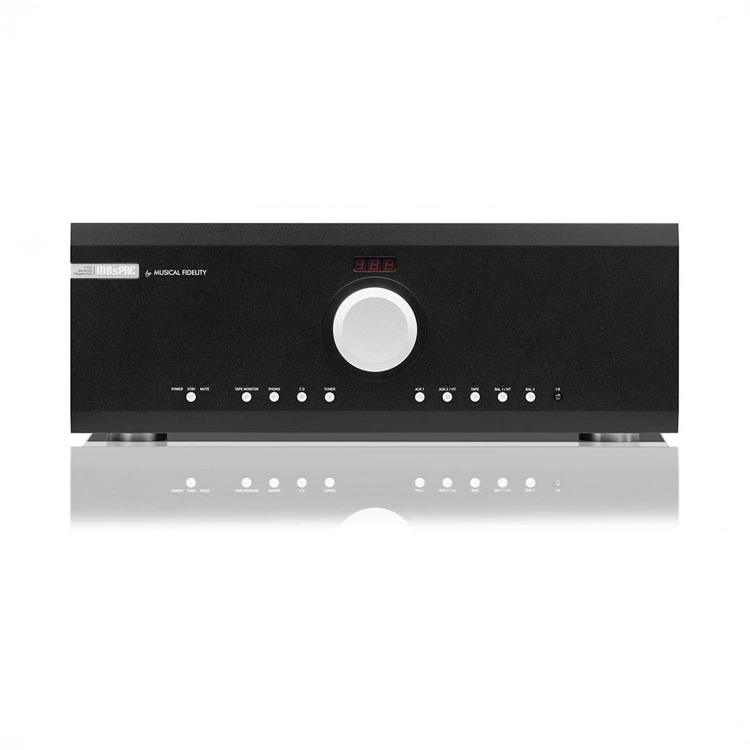 Black audio amplifier with control buttons and display.