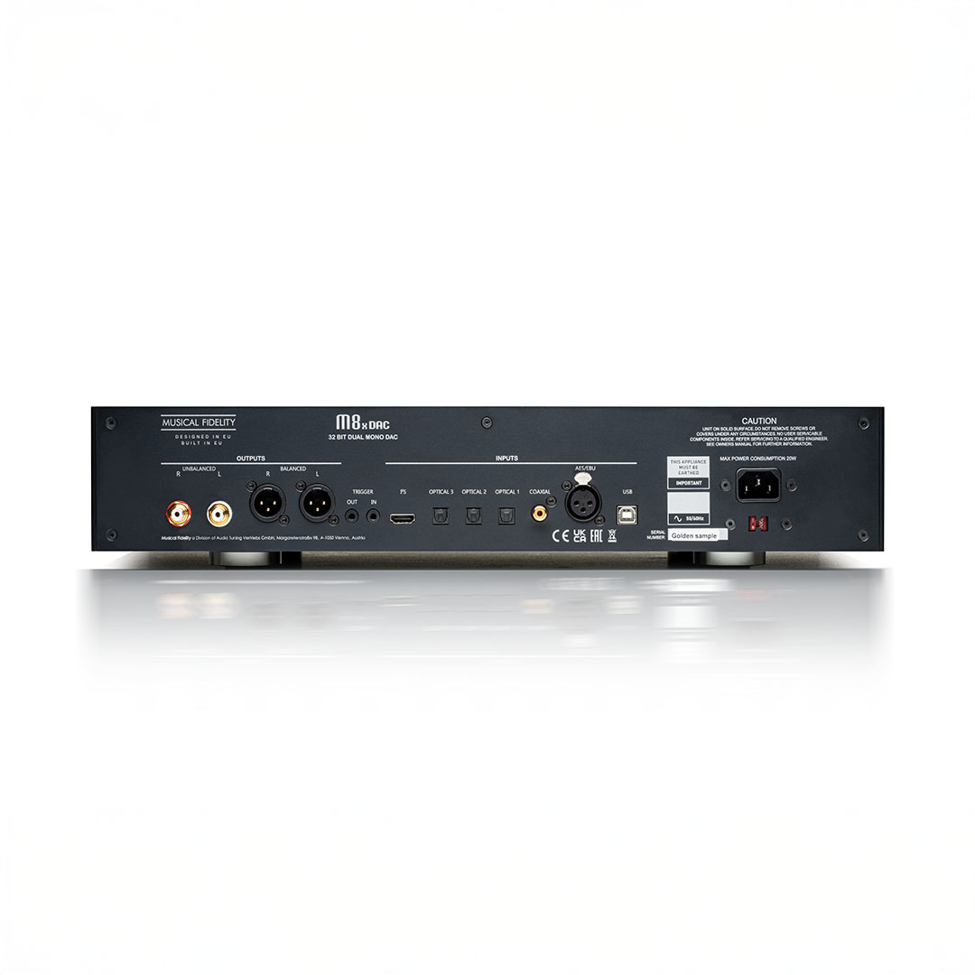 Back panel of Musical Fidelity M8 DAC