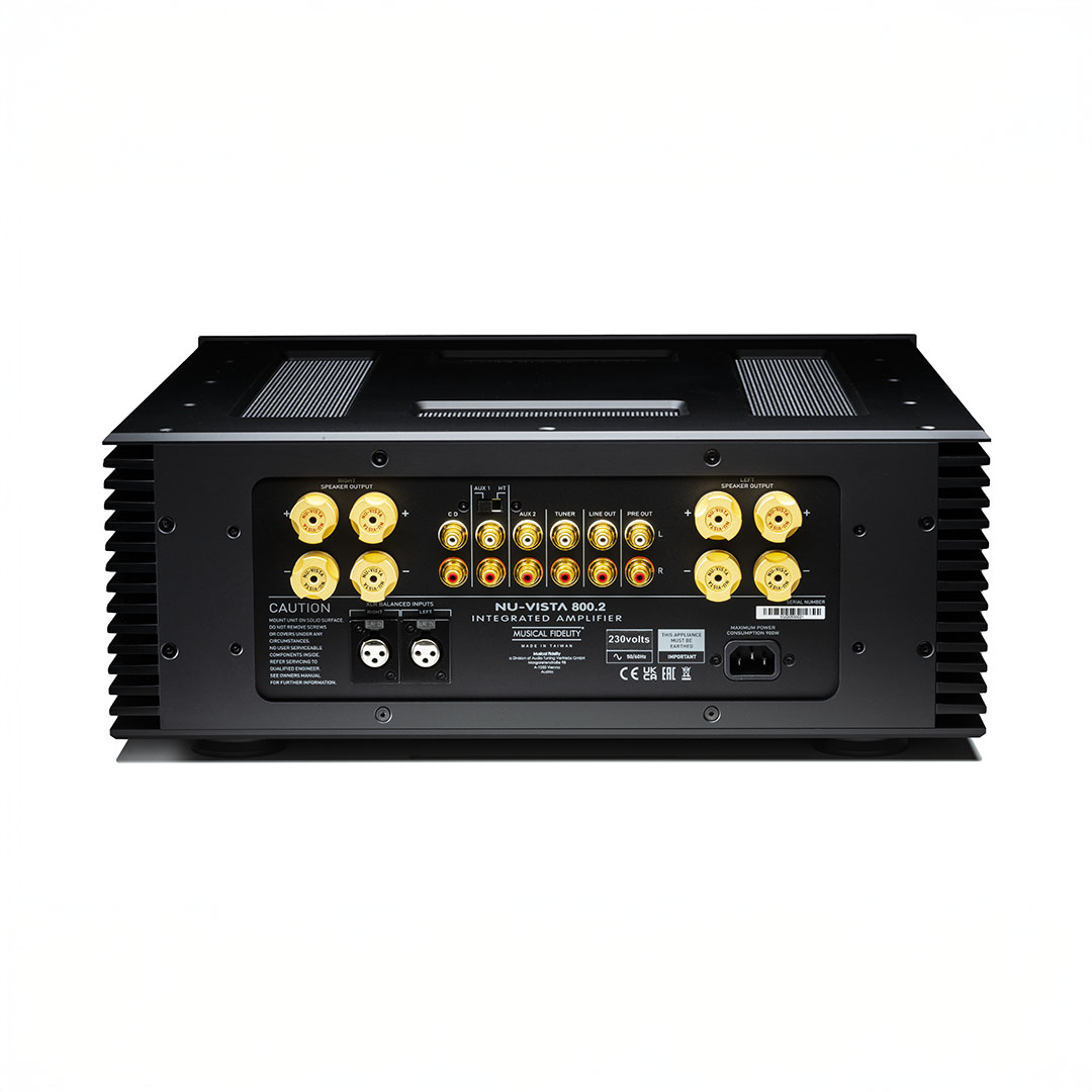 Back view of integrated amplifier connections.