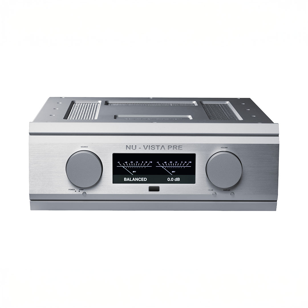 Nu-Vista preamp with dual knobs and display.