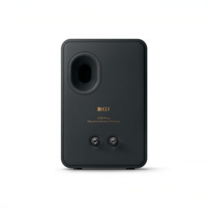 KEF LS50 Meta rear speaker panel with inputs visible.