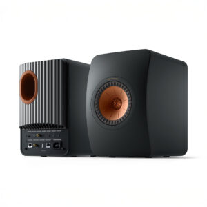 High-quality wireless speakers with front and back view