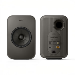 KEF LSX II wireless speakers front and rear view.