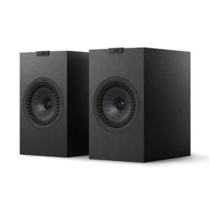 Black modern speakers with sleek design