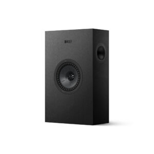 Black KEF speaker on white background