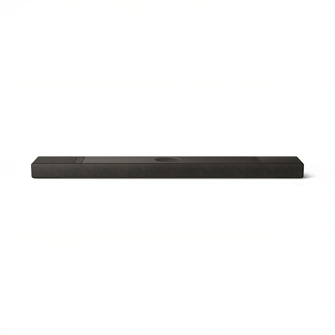 Black soundbar on white background
