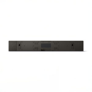 Back view of a black soundbar.