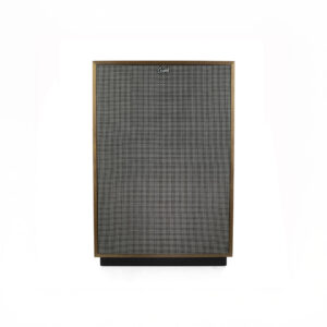 Vintage Klipsch speaker with wooden frame.
