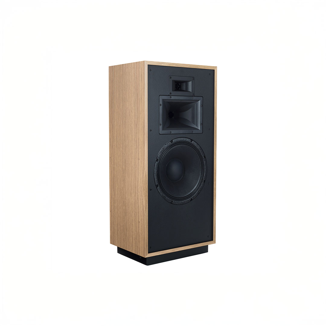 Wooden speaker with black front panel