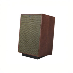 Vintage wood speaker with grille cover