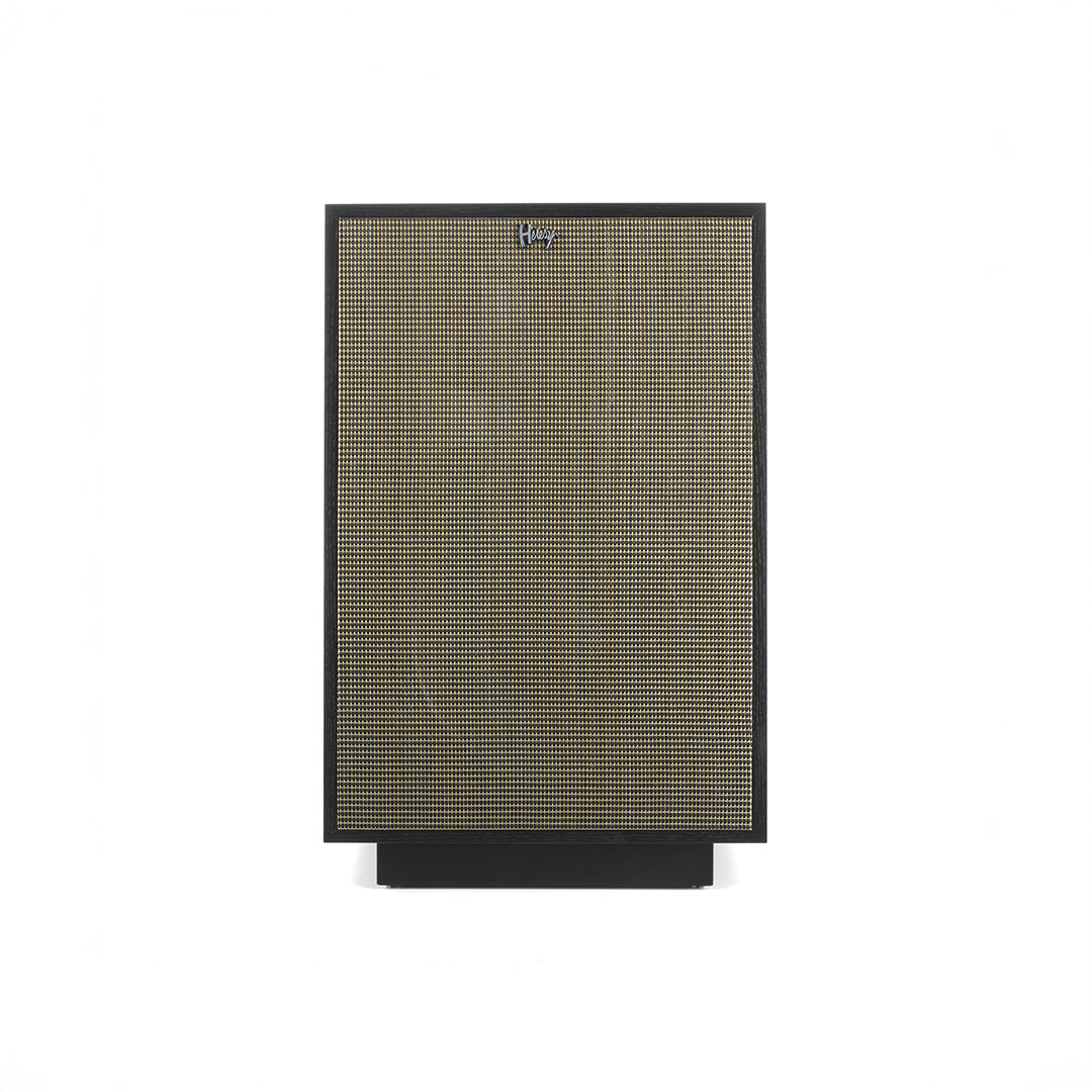 Vintage speaker panel with mesh cover.