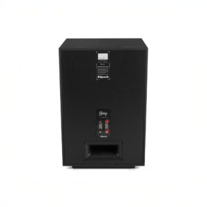 Back view of a Klipsch speaker with connectors.