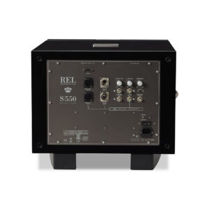 Back panel of REL S/550 subwoofer.
