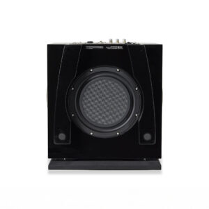Black subwoofer speaker front view