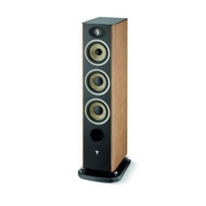 focal-aria-evo-x-n2-prime-walnut-product-image-1 Focal Aria Evo X N°2 floorstanding speaker in Prime Walnut, angled view